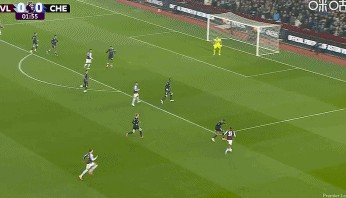 半场：切尔西2-1维拉，佩德罗双响，路易斯闪击